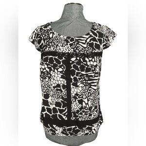 Per Una Women's Black and White  Print Top, Size 12